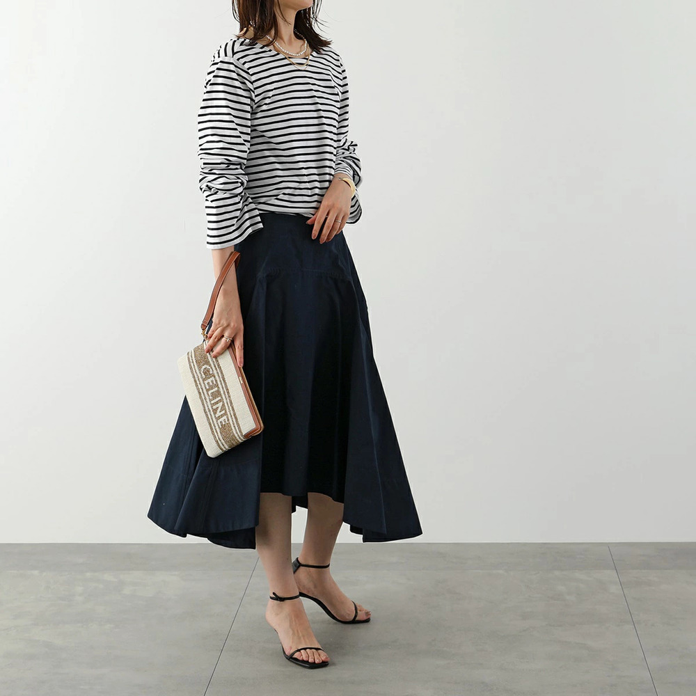 Celine Clutch Bag Pouch Clutch Strap Jacquard Stripe Tobacco Tan